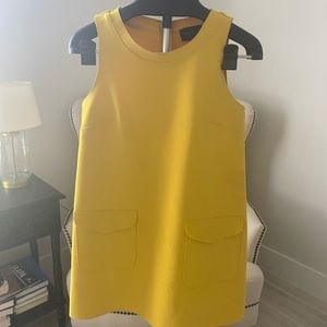 Yellow structured shift dress